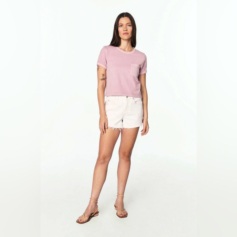 AMO Tomboy Jean Shorts in White Sands